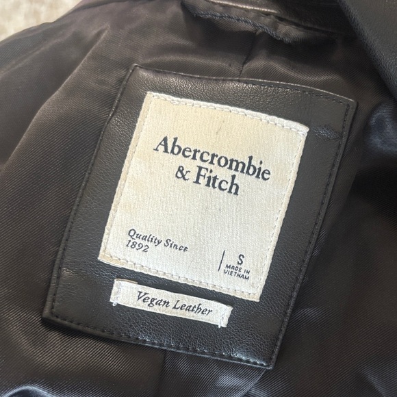 Abercrombie black leather jacket - Picture 3 of 3